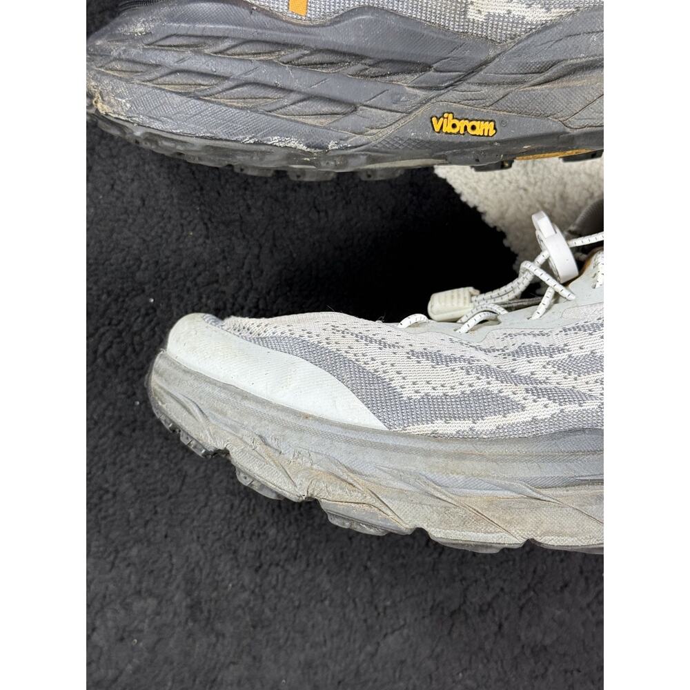 Hoka Speedgoat 5 Trail Running Shoes Grey Orange Vibram Mens Size 12D - Picture 5 of 15
